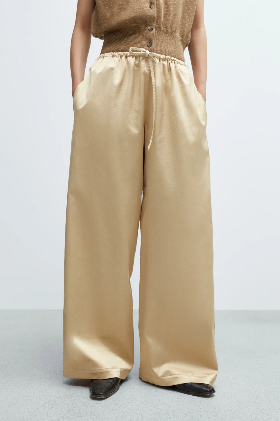 Pantalón satín drawstring