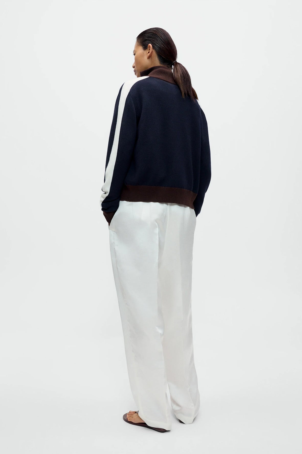 Pantalón masculine barrel satín