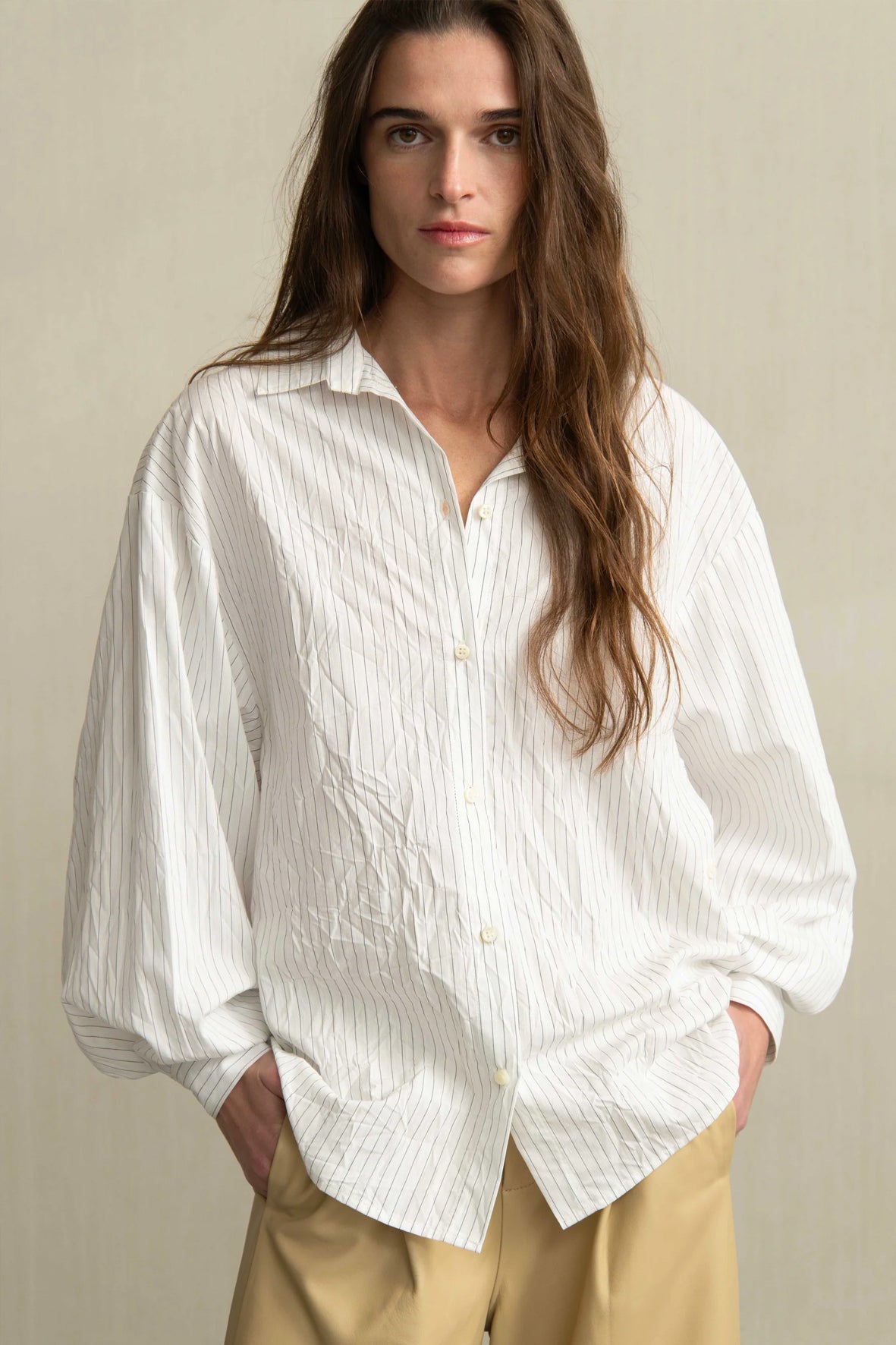 Camisa rayas arrugada