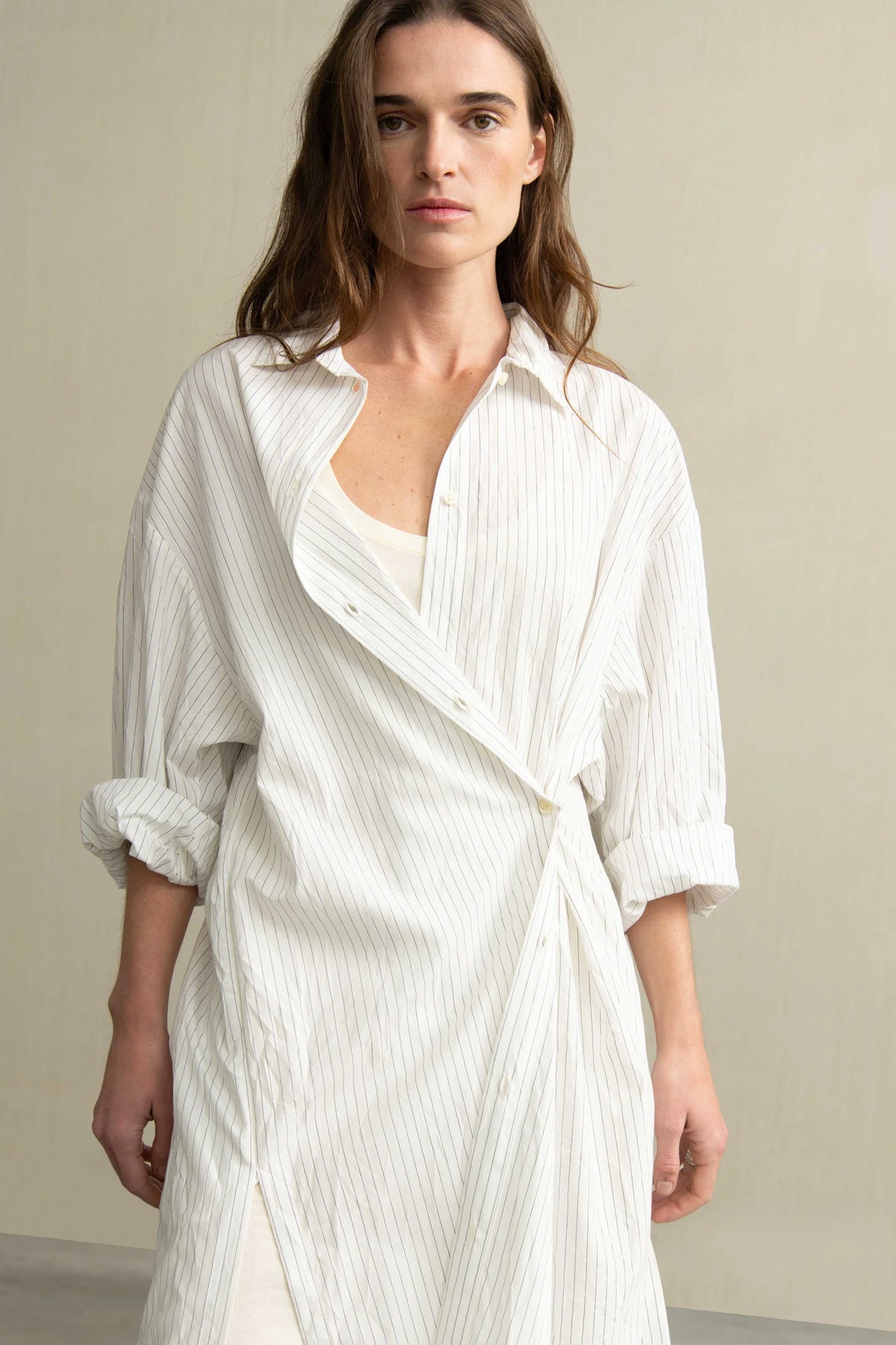 Vestido camisero rayas