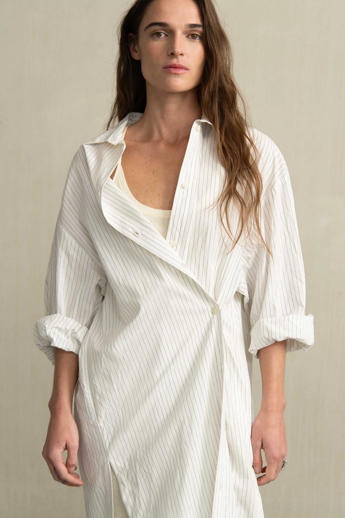 Vestido camisero rayas