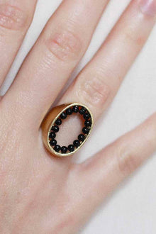 Anillo sello oval negro