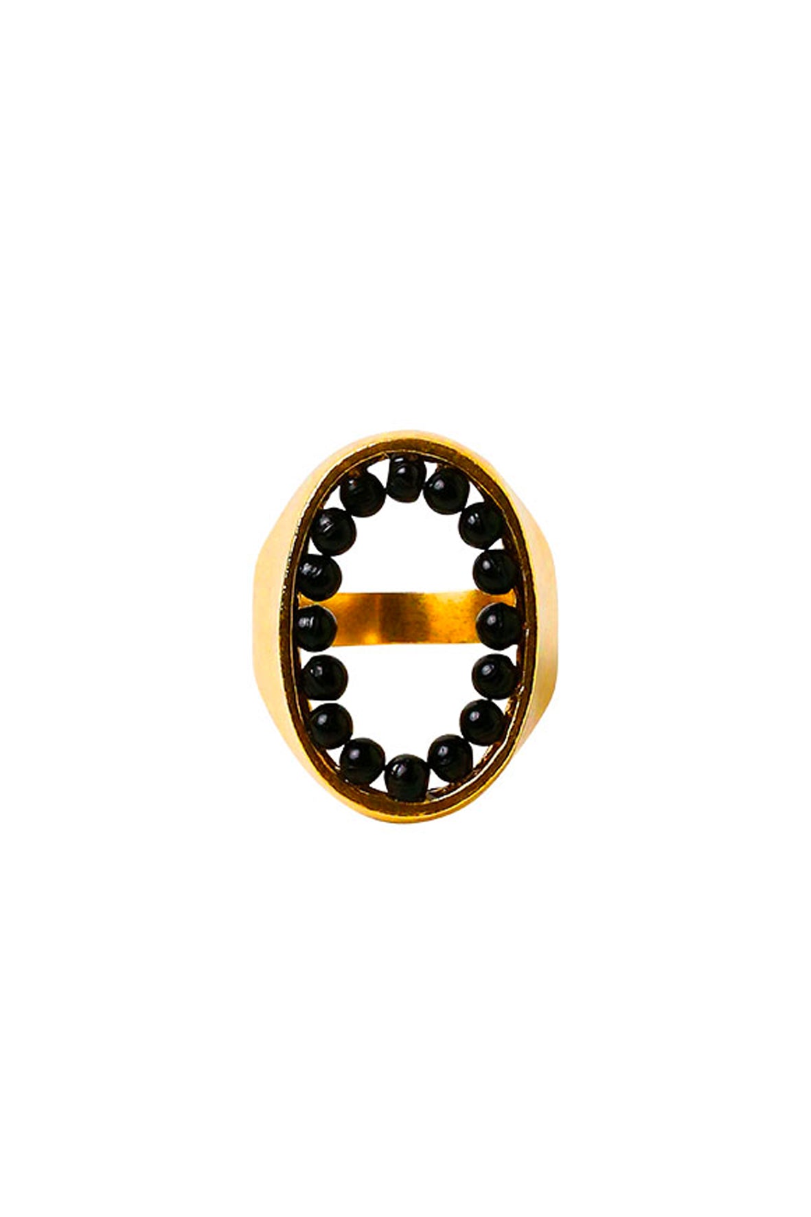 Anillo sello oval negro