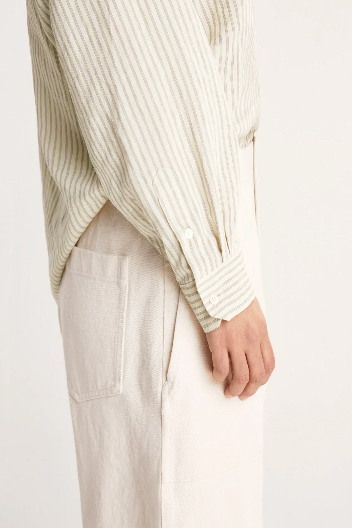 Japanese striped over-sleeved shirt