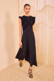Vestido midi dress top fruncido