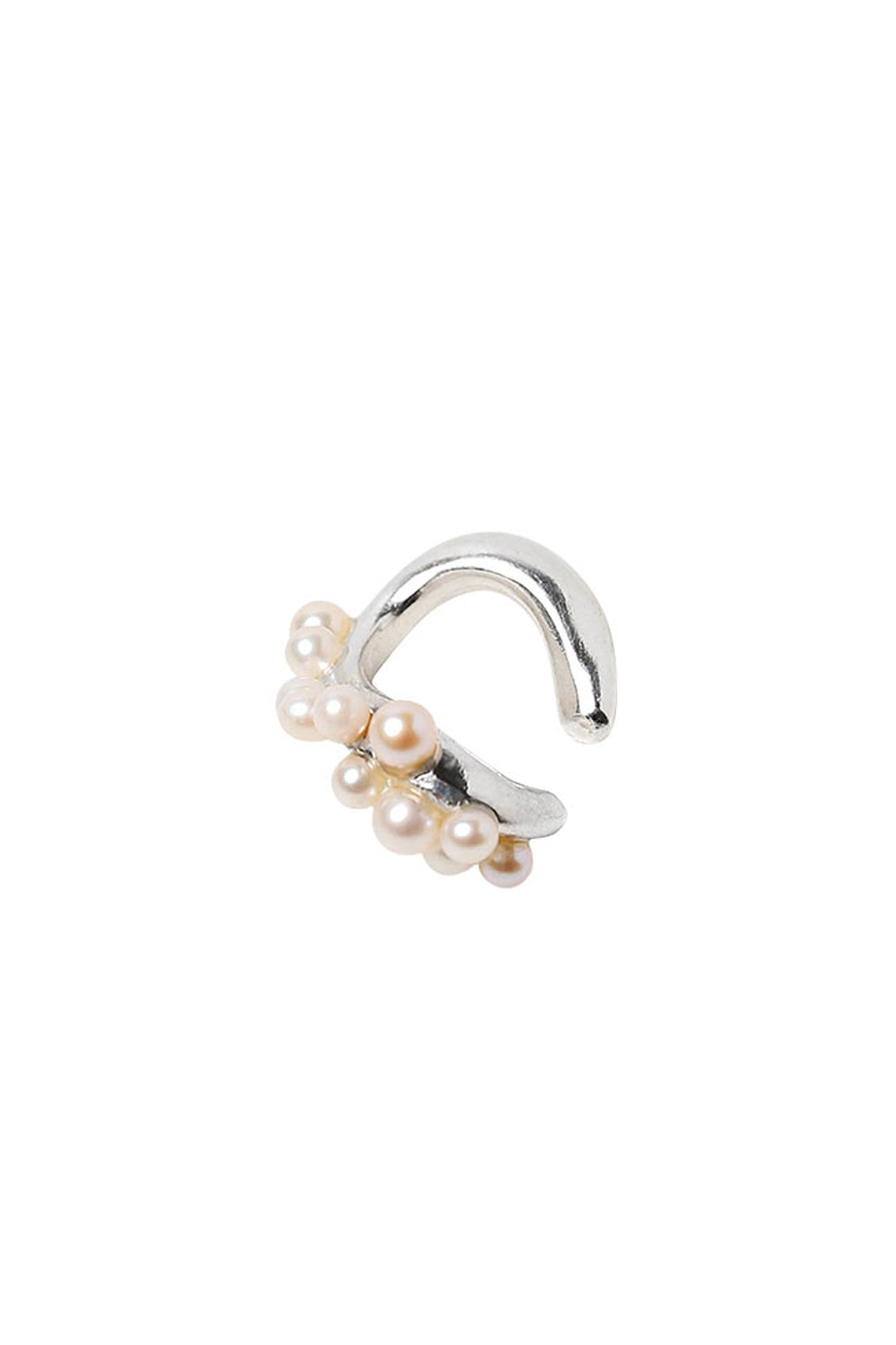 Ear cuff plata y perlas