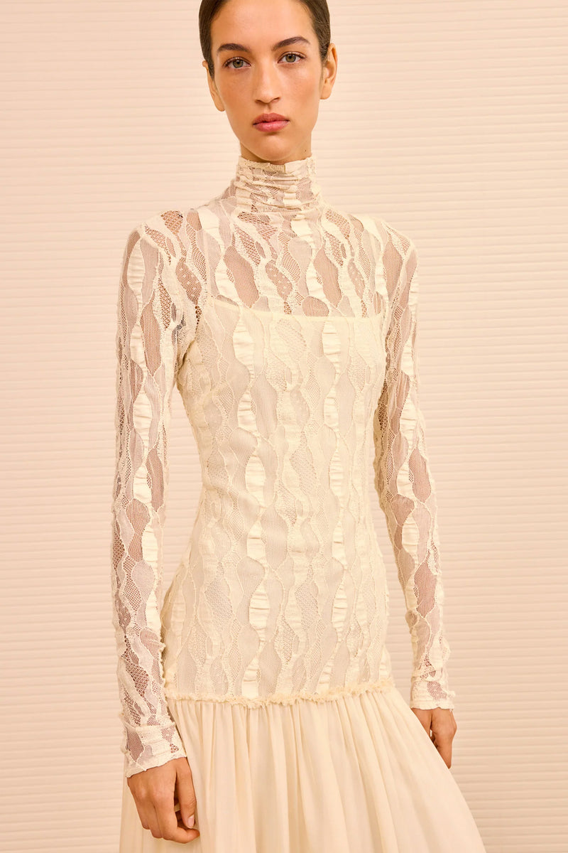 Vestido wave mesh lace