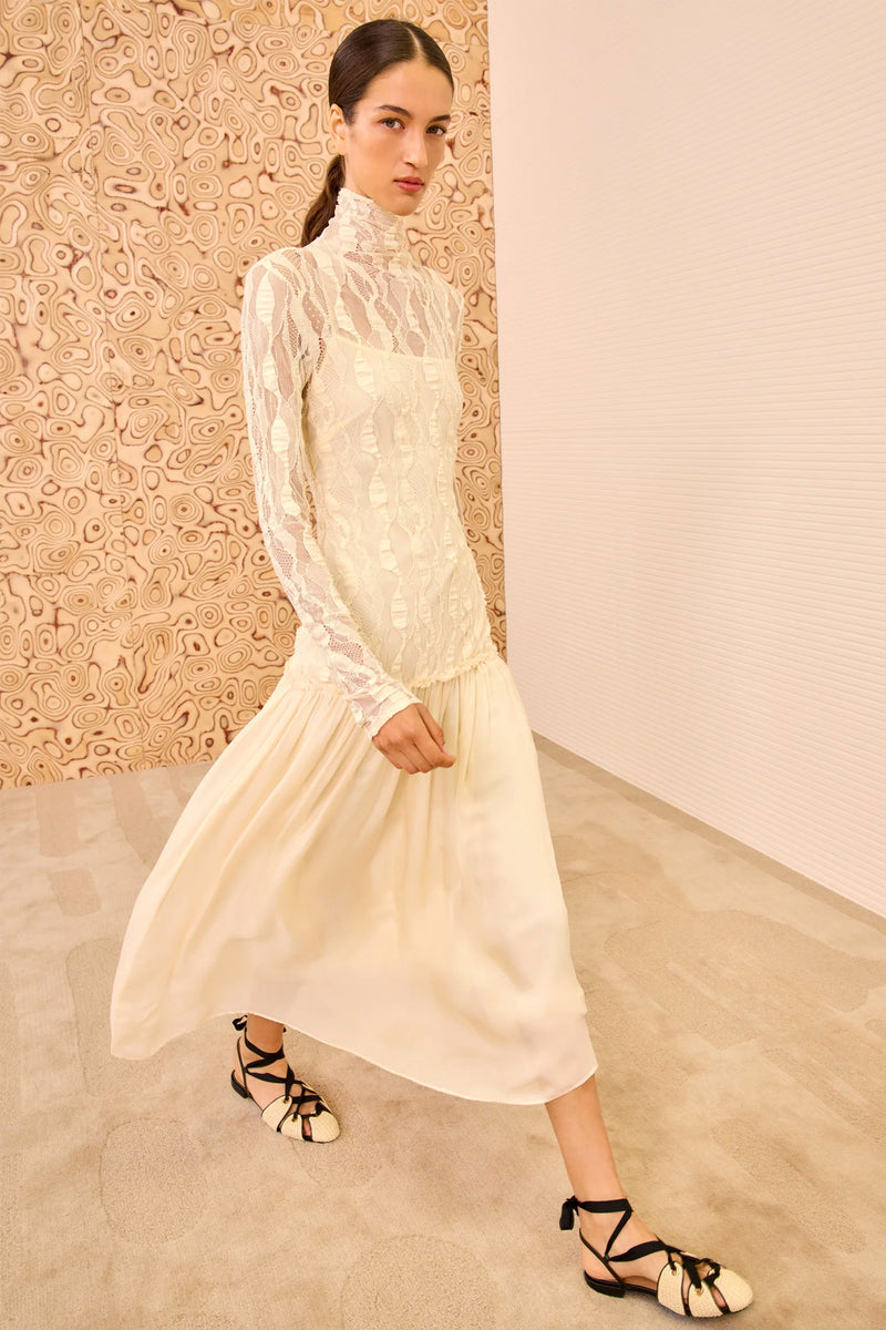 Vestido wave mesh lace