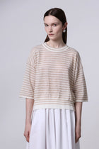 Camiseta punto rayas cuello redondo