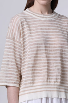 Camiseta punto rayas cuello redondo