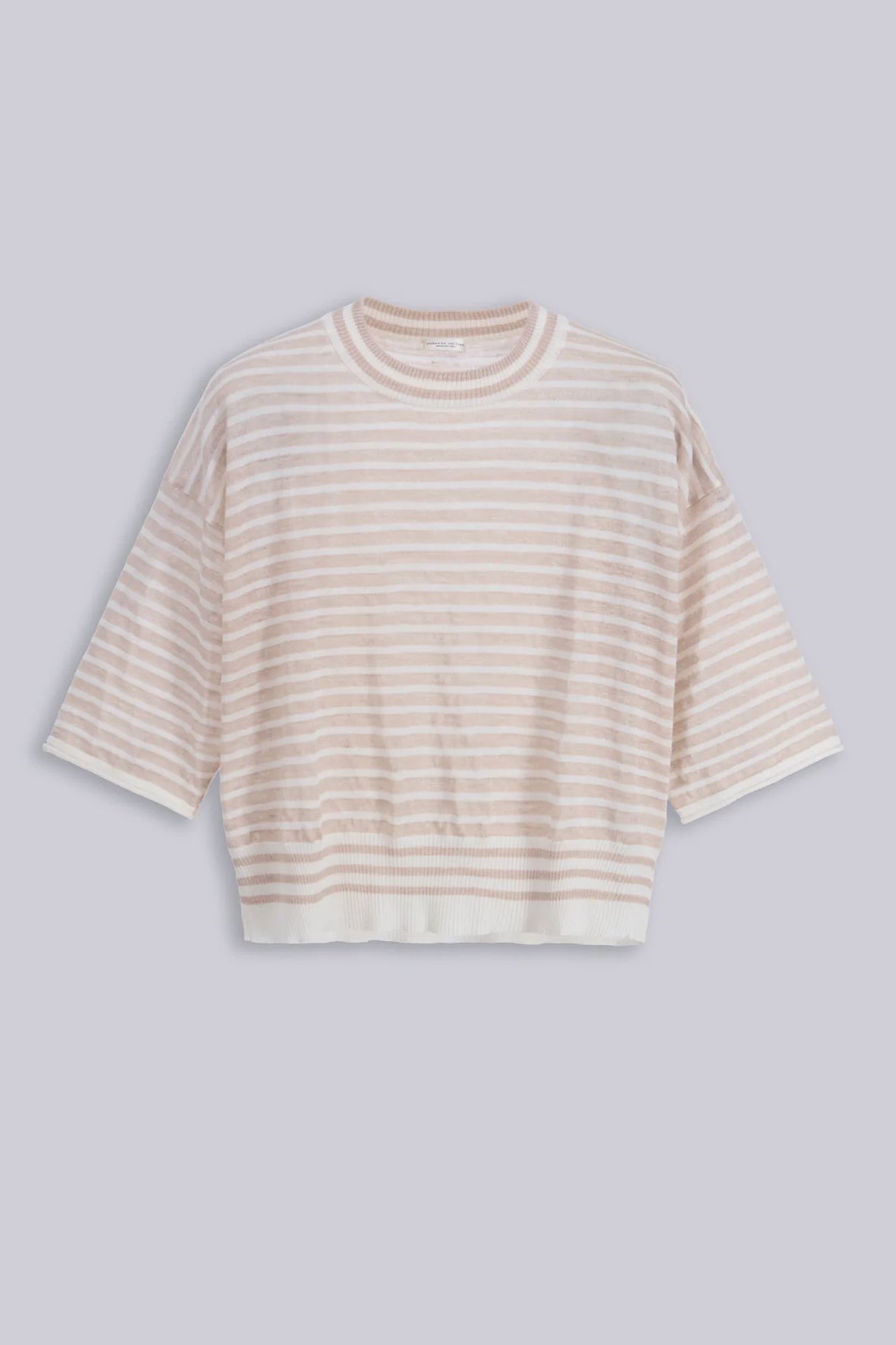 Camiseta punto rayas cuello redondo