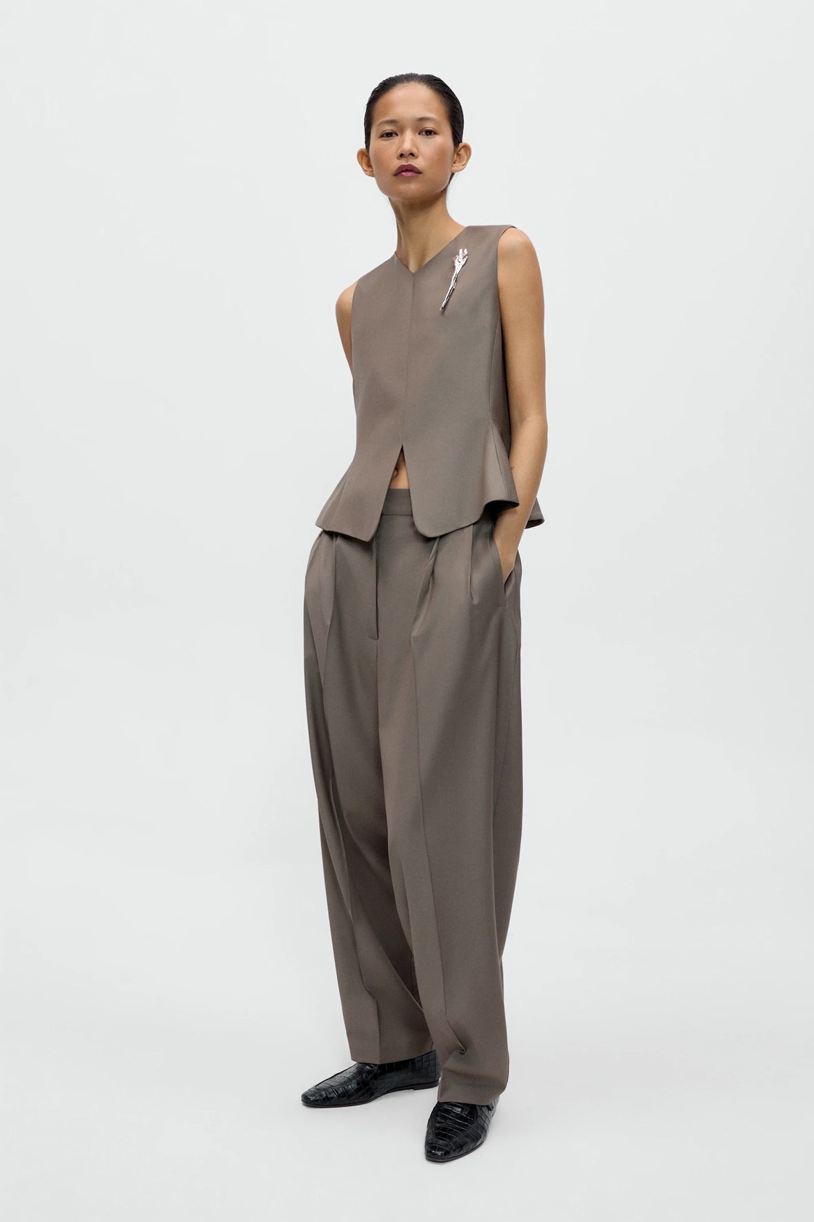 Chaleco tailored peplum