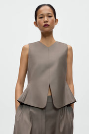 Chaleco tailored peplum