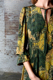 Vestido Amebas Camisero Cintura Fruncida