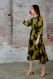 Vestido Amebas Camisero Cintura Fruncida