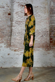Vestido Amebas Camisero Cintura Fruncida