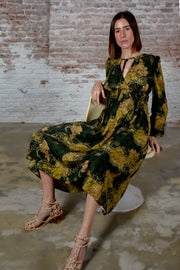 Vestido Amebas Camisero Cintura Fruncida