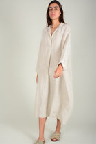 Vestido oversize lino manga larga