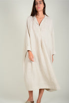 Vestido oversize lino manga larga