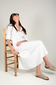 Vestido pico evase largo