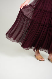 Vestido tirantes seda body plisado