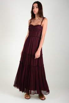 Vestido tirantes seda body plisado