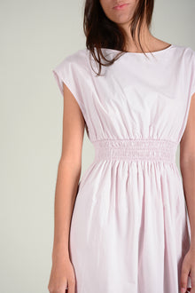 Vestido cuello barco goma cintura