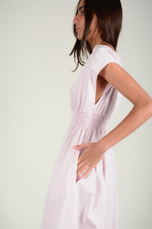 Vestido cuello barco goma cintura