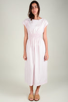 Vestido cuello barco goma cintura