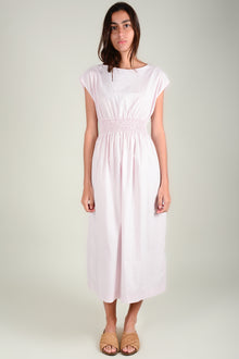 Vestido cuello barco goma cintura