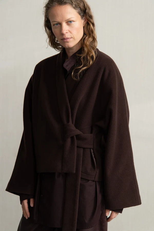 Chaqueta cruzada cinturón