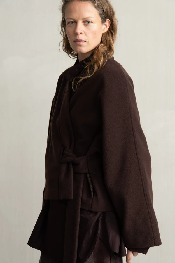 Chaqueta cruzada cinturón