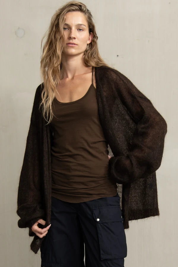 Chaqueta mohair sin botones