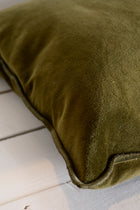 Khaki velvet cushion 