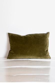 Khaki velvet cushion 