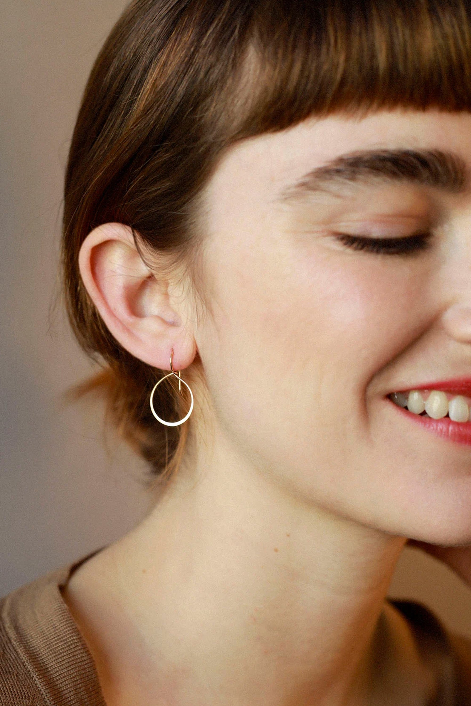 Flat gold hoops