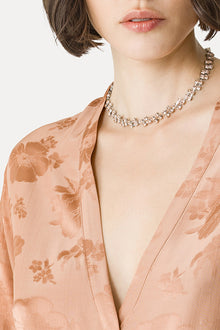 Vestido jacquard long sleeve