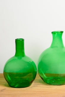 Green glass vase