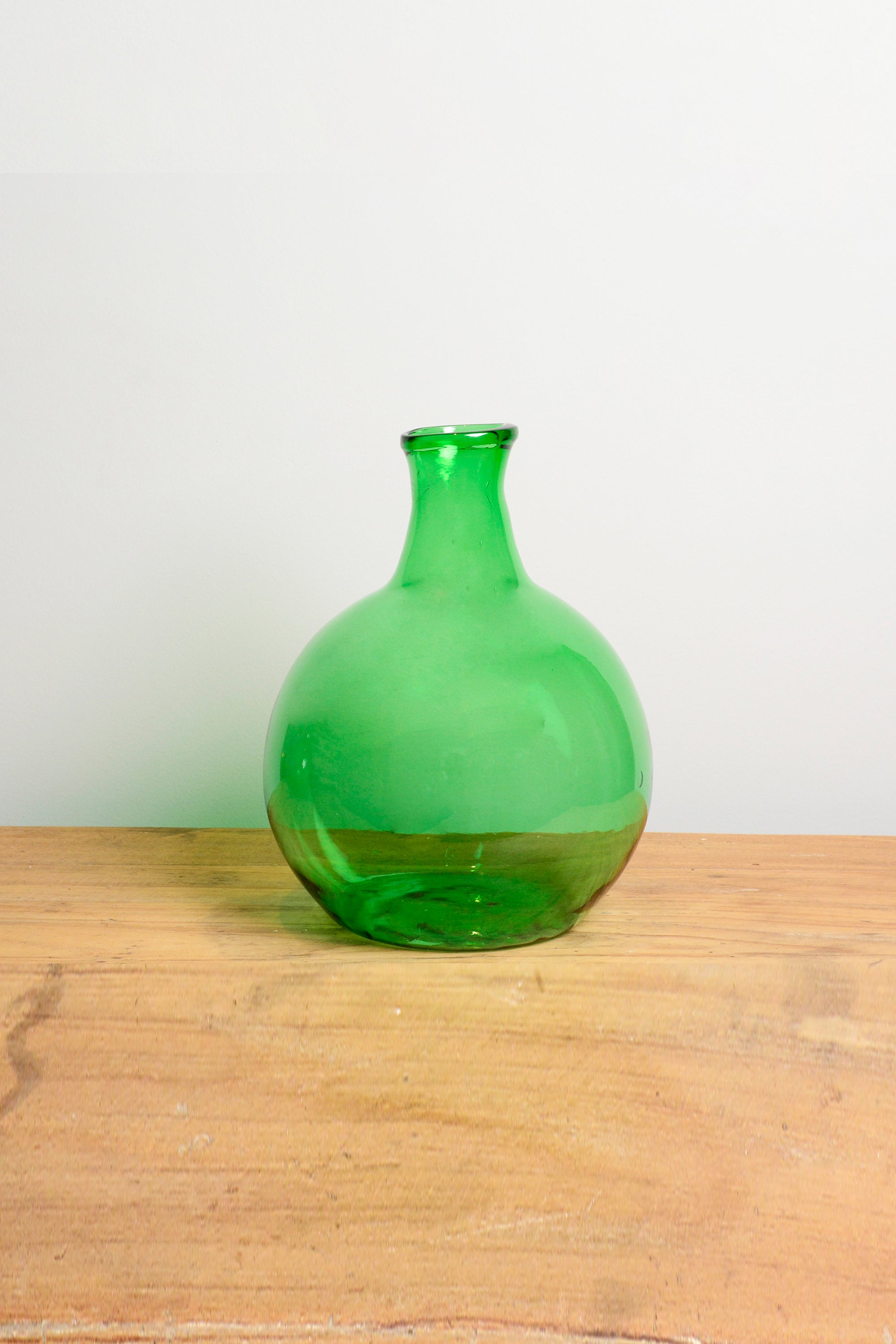 Green glass vase