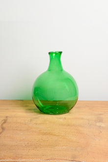 Green glass vase