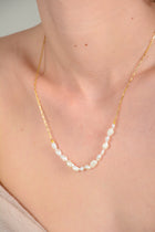 Collar cadena y centro perlas