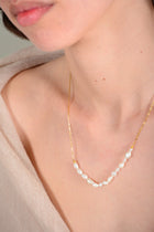 Collar cadena y centro perlas