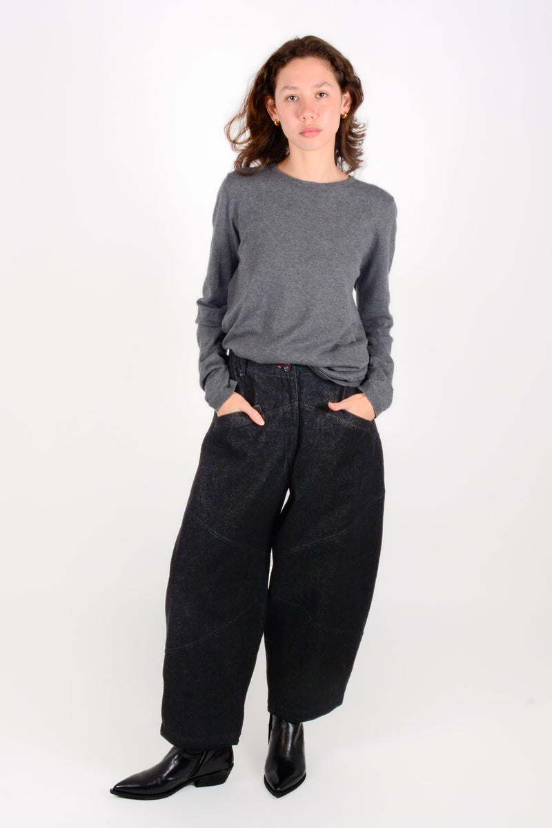 Pantalón vaquero curved costuras