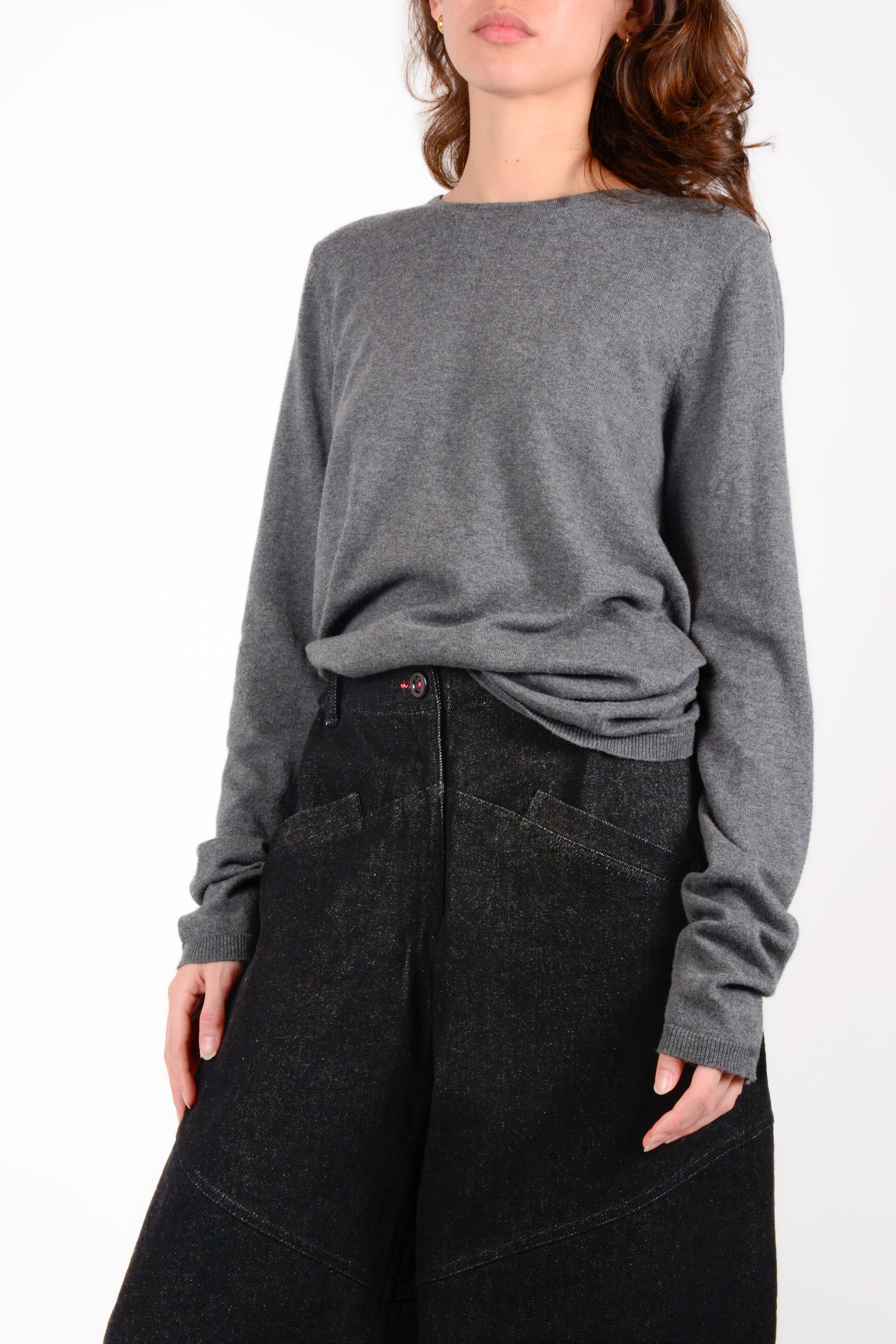 Pantalón vaquero curved costuras