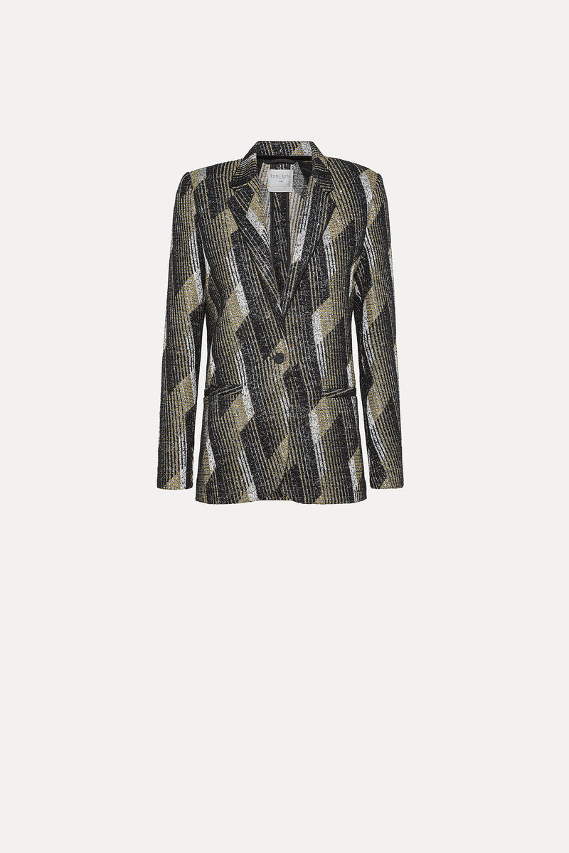 Shiny jacquard blazer