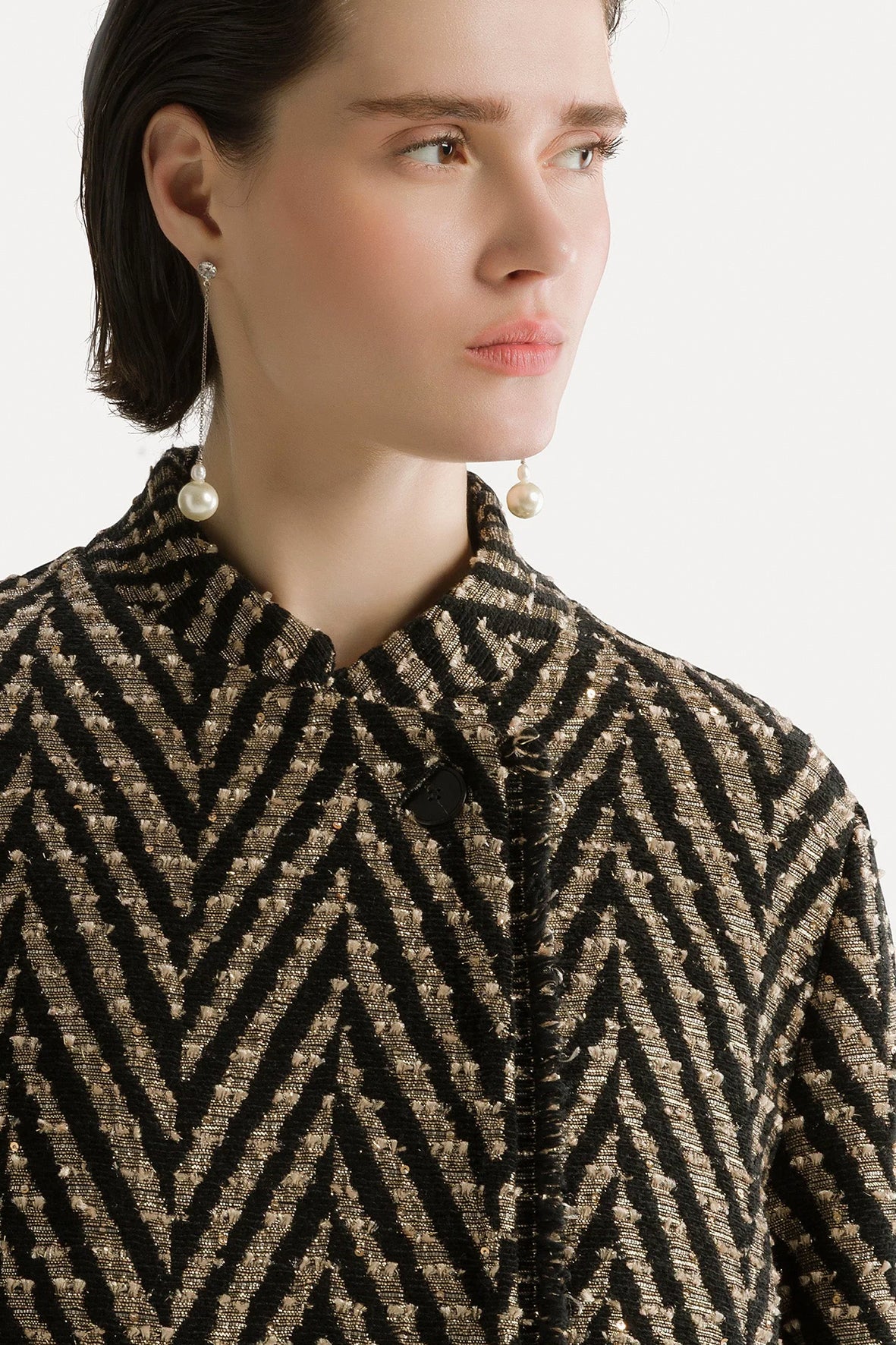 Chaqueta chevron jacquard oversized