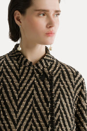 Chaqueta chevron jacquard oversized