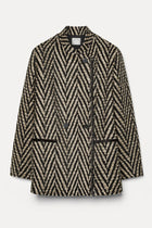Chaqueta chevron jacquard oversized