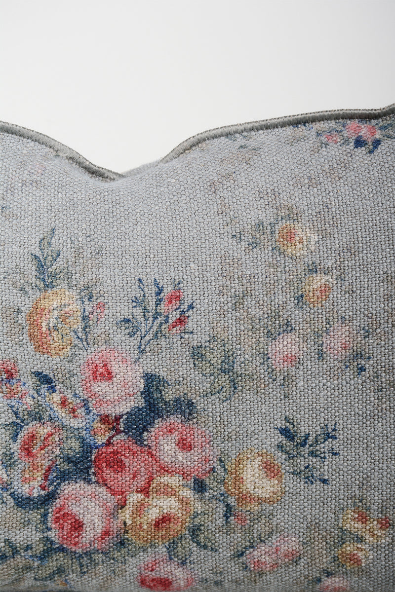 Almohadón flores lino wabi sabi imprime