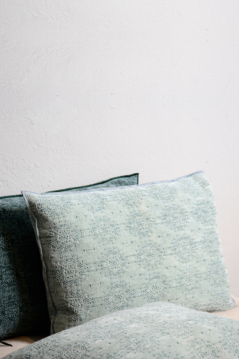 Jacquard kilim cushion aqua